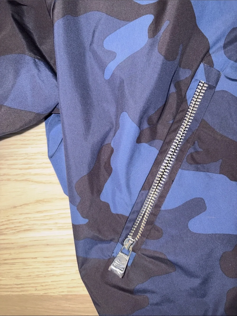 Coach Woman’s Hooded Blue Camo Windbreaker Jacket